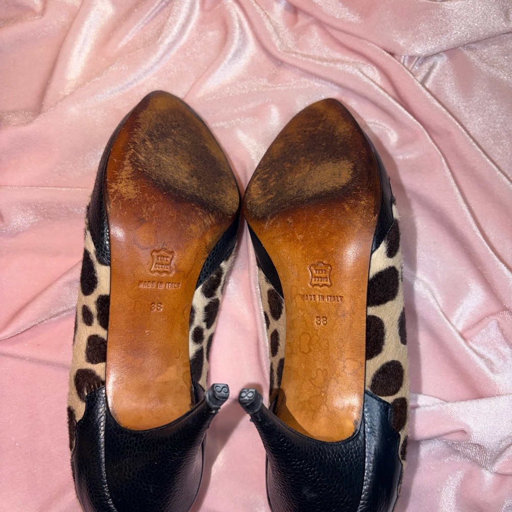 Vintage Holt Renfrew Pumps Size 38 - Leopard Print Calve Hair 🐆 - Picture 5 of 6